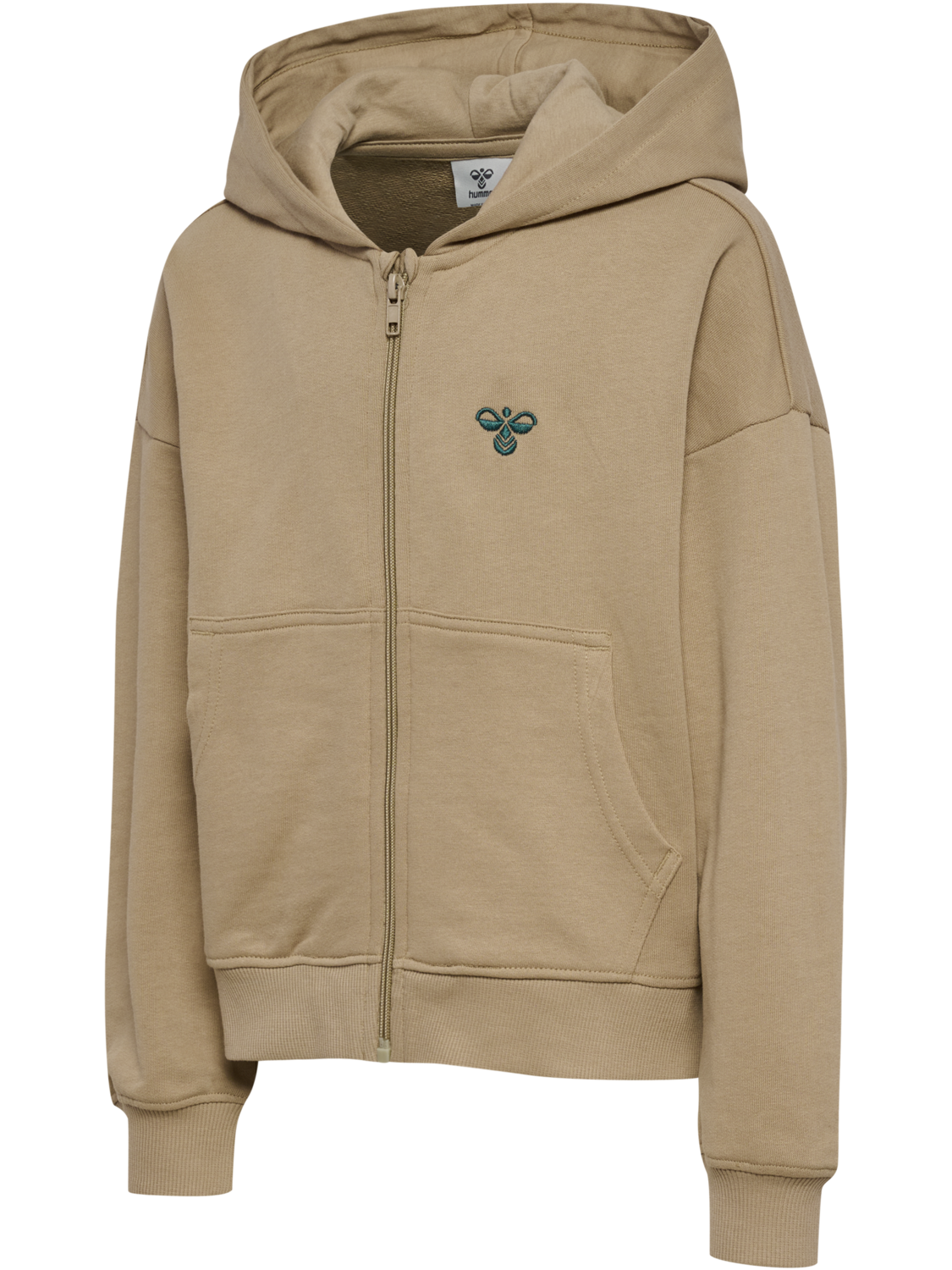 hmlJR JUMP BOXY ZIP CARDIGAN, SILVER MINK, packshot