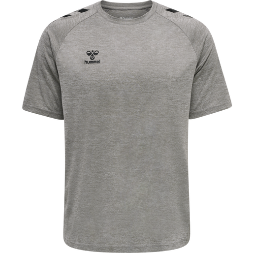 hmlCORE XK CORE POLY T-SHIRT S/S, GREY MELANGE hmlCORE XK CORE POLY T-SHIRT S/S, GREY MELANGE, packshot