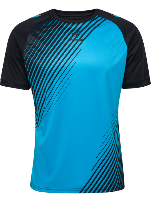 hmlGRAPHIC UNIVERSE JERSEY S/S, BLACK/NEON BLUE hmlGRAPHIC UNIVERSE JERSEY S/S, BLACK/NEON BLUE, packshot