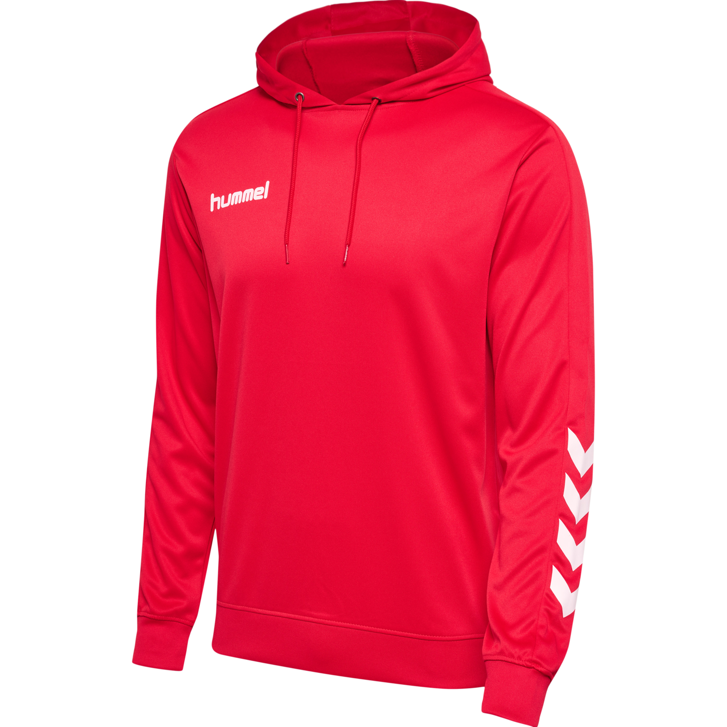hmlPROMO POLY HOODIE, TRUE RED, packshot
