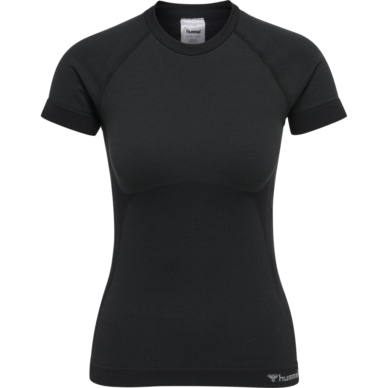 hmlCLEA SEAMLESS TIGHT T-SHIRT, BLACK MELANGE, packshot