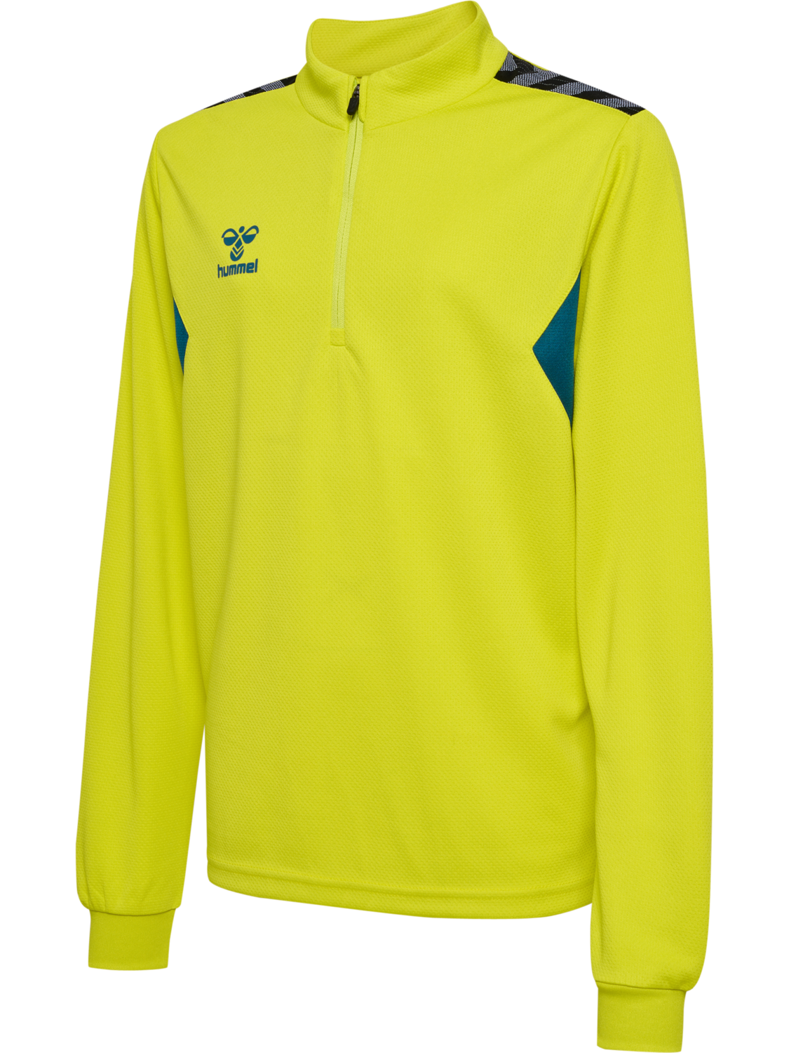 hmlAUTHENTIC HALF ZIP SWEAT KIDS, SULPHUR SPRING/BLUE CORAL, packshot