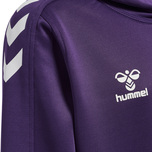 hmlCORE XK POLY KIDS SWEAT HOODIE, ACAI/WHITE hmlCORE XK POLY KIDS SWEAT HOODIE, ACAI/WHITE, packshot