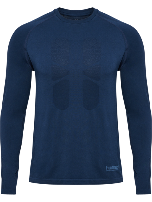 hmlHIIT SEAMLESS T-SHIRT L/S, DRESS BLUES, packshot