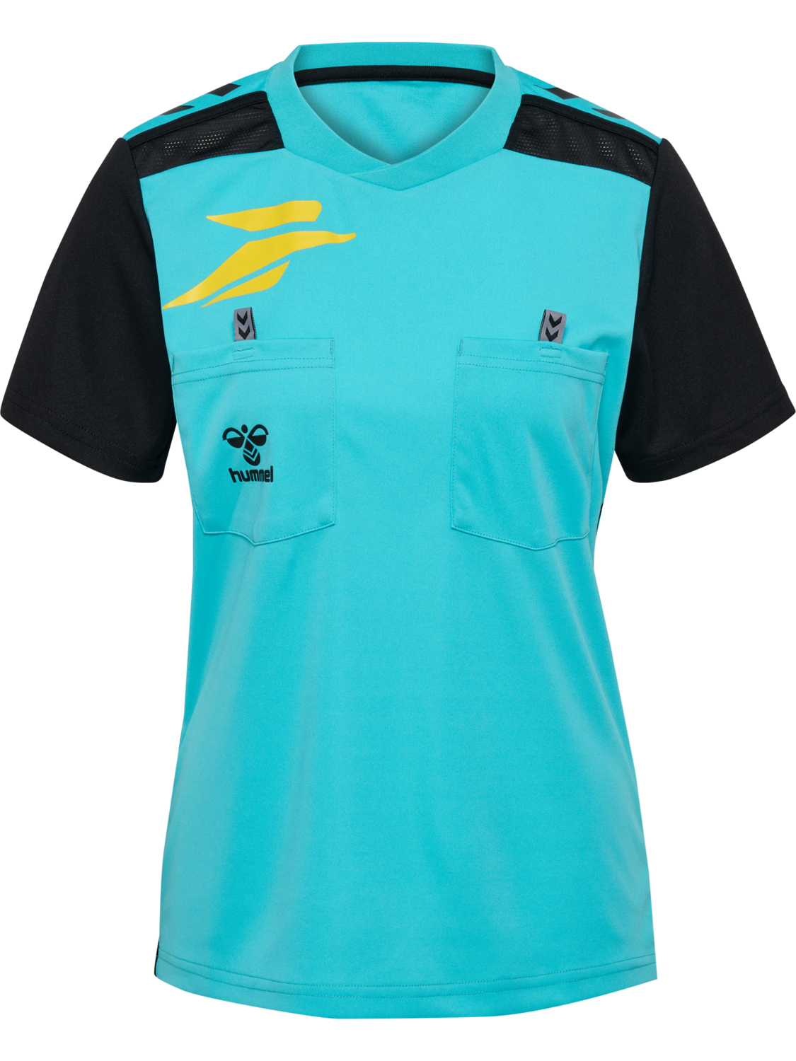 FFHB NEW REFEREE JERSEY S/S WO, SCUBA BLUE WO SPONSOR, packshot