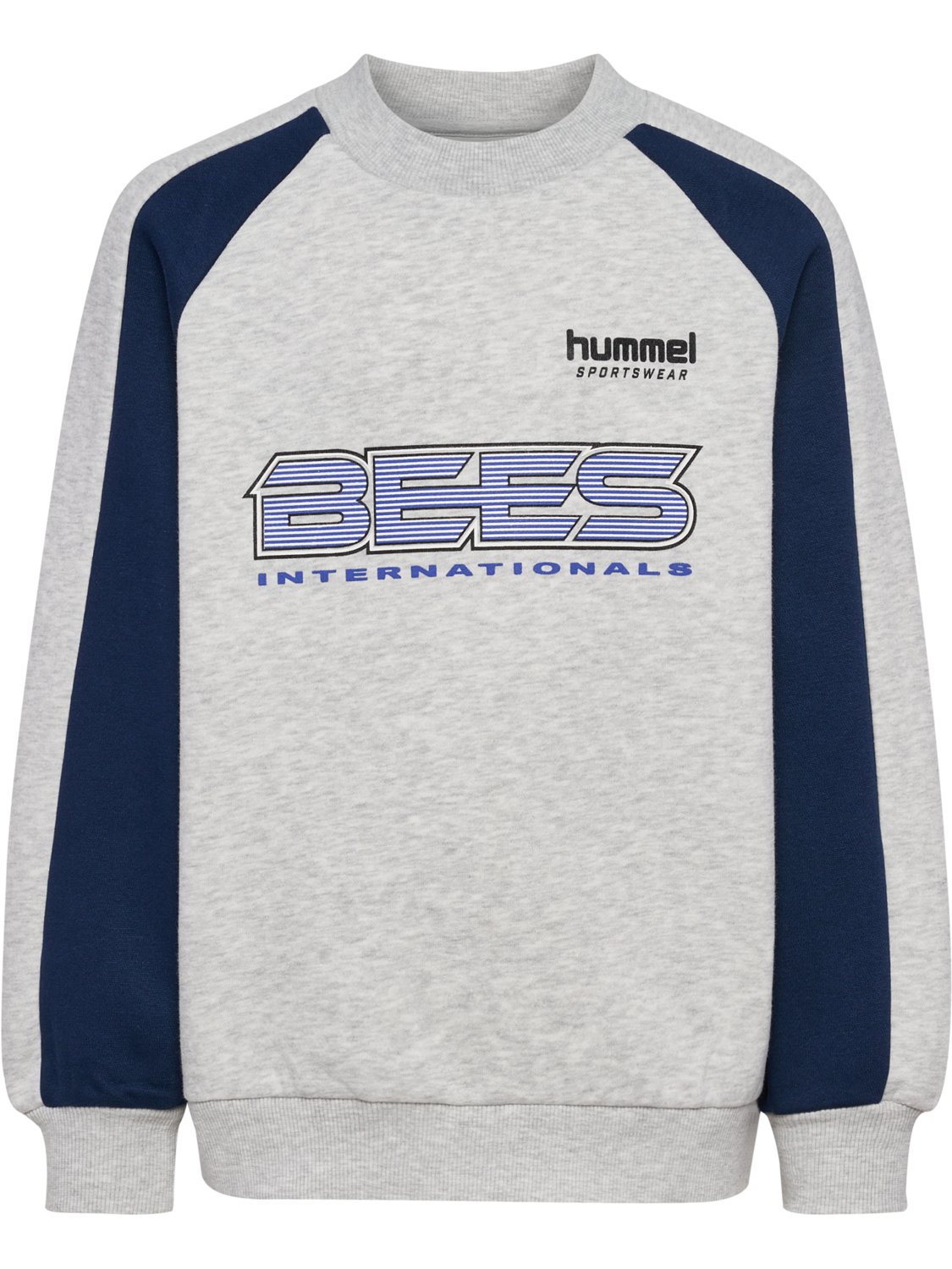hmlJR OVERSIZED ICONIC CREW BEES, LIGHT GREY MELANGE, packshot