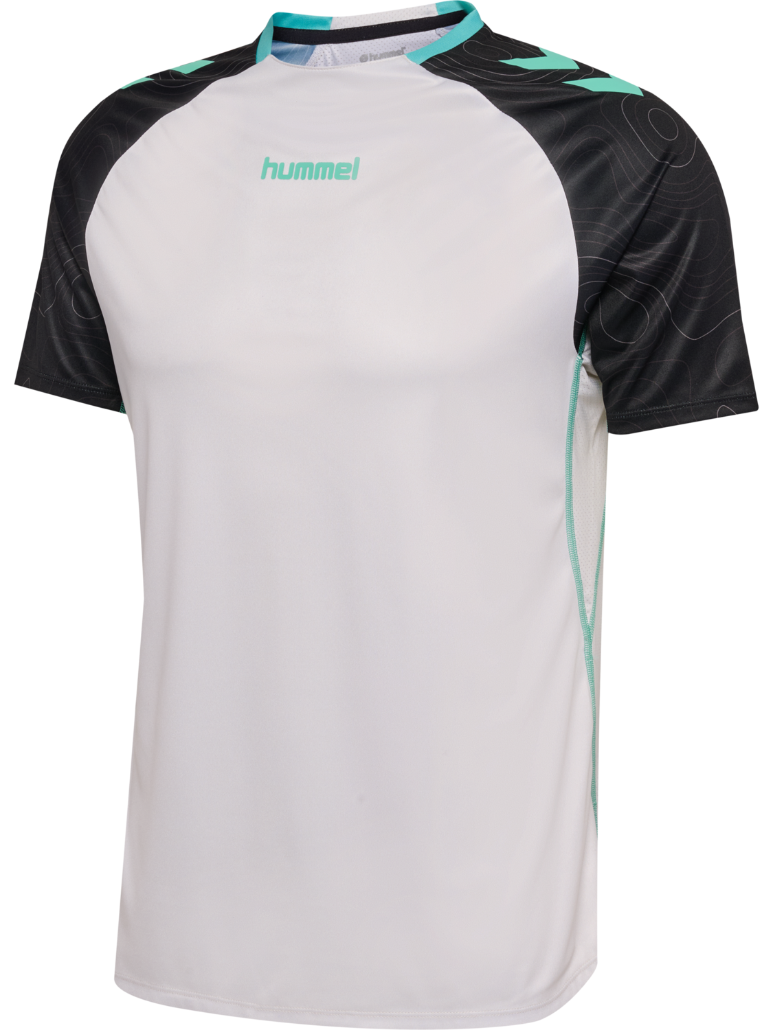 hmlBLAZE 2.0 TRAINING JERSEY S/S, VAPOROUS GRAY/POOL BLUE, packshot