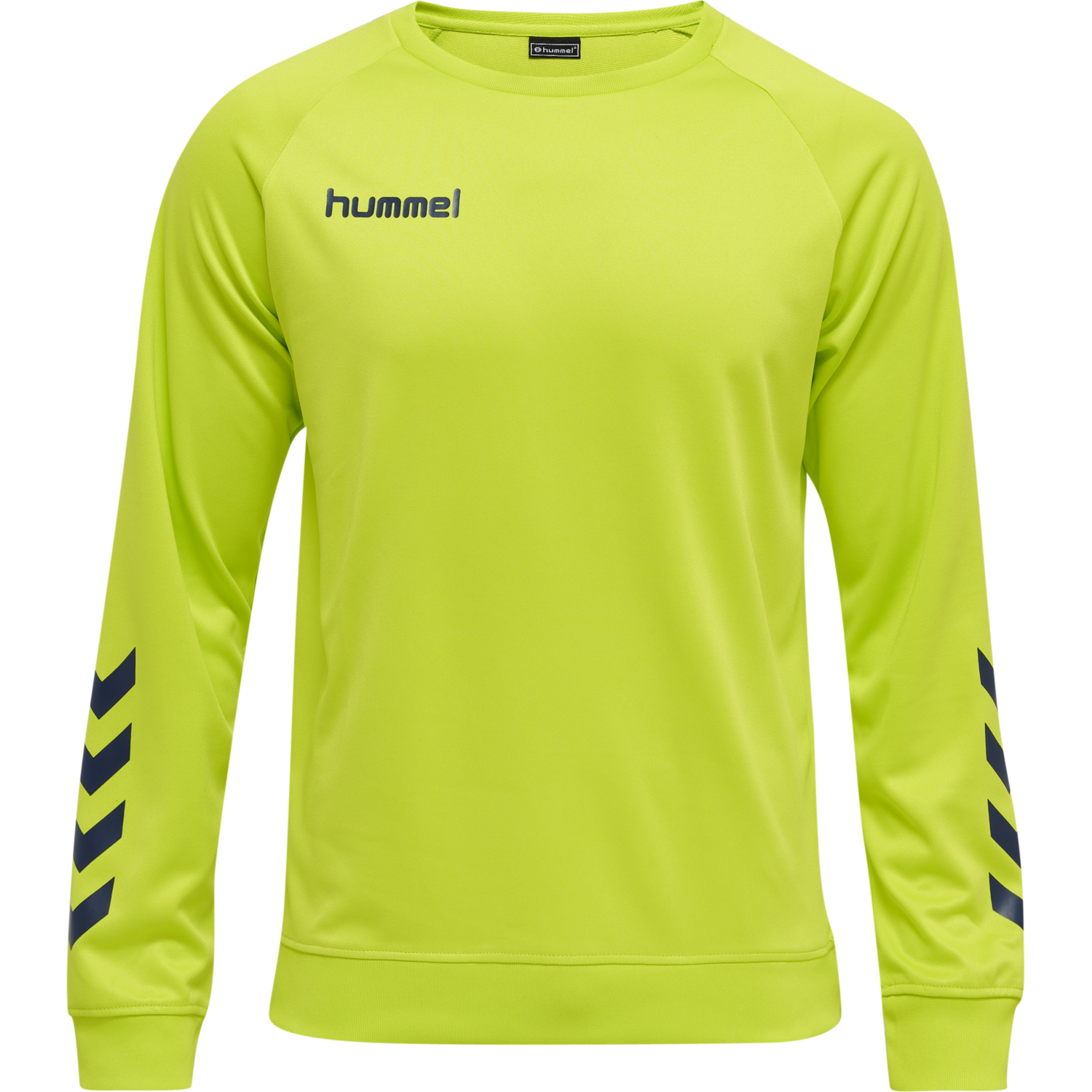 hmlPROMO POLY SWEATSHIRT, LIME PUNCH, packshot