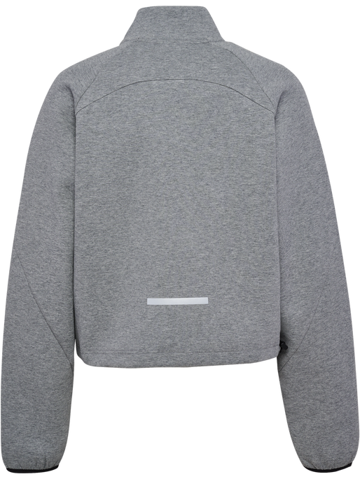 hmlTECH FLEECE WOMEN BOXY HALF ZIP, GREY MELANGE, packshot