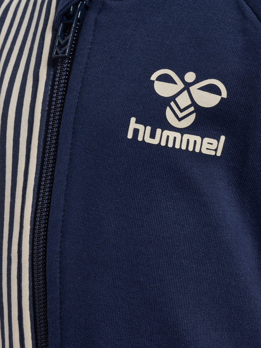 hmlSTRIPY ZIP JACKET, BLACK IRIS, packshot