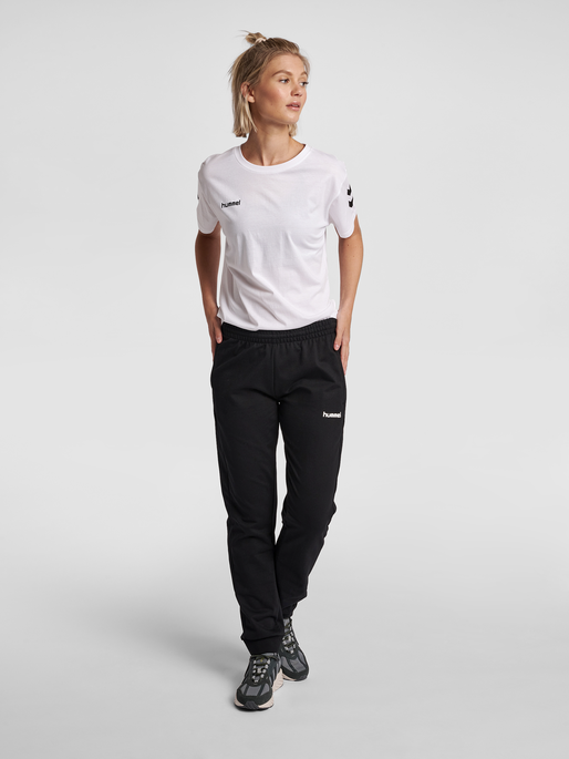 HMLGO COTTON PANTS WO, BLACK, model