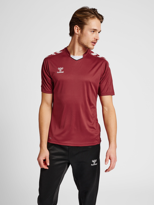 hmlCORE XK POLY JERSEY S/S, MAROON, model