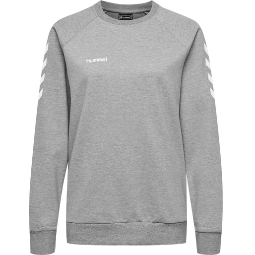 HMLGO COTTON SWEATSHIRT WOMAN, GREY MELANGE HMLGO COTTON SWEATSHIRT WOMAN, GREY MELANGE, packshot