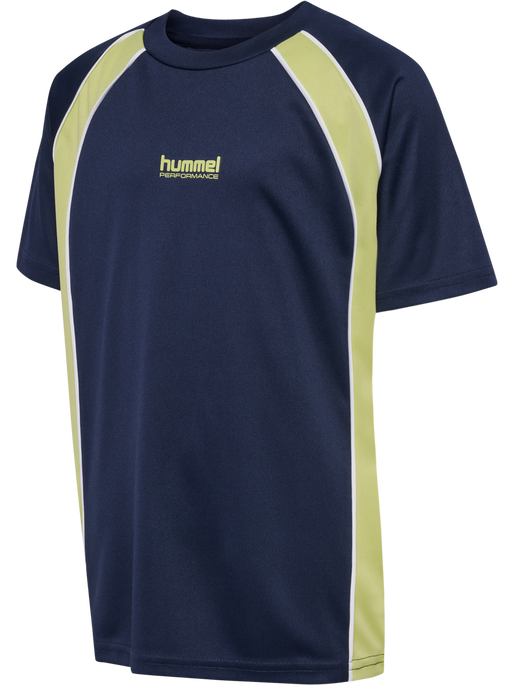hmlJR GOAL PIPING T-SHIRT S/S, DRESS BLUES hmlJR GOAL PIPING T-SHIRT S/S, DRESS BLUES, packshot