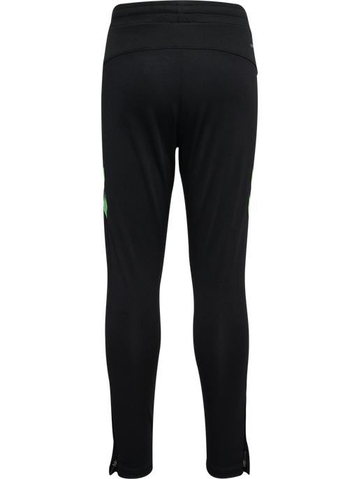 hmlLEAD 2.0 TRAINING PANTS KIDS, BLACK/GREEN GECKO, packshot