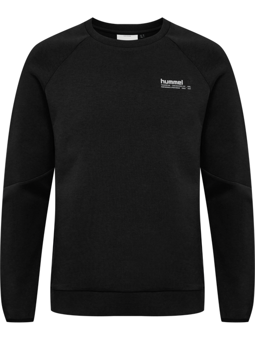 hmlTECH FLEECE REGULAR CREW, BLACK, packshot