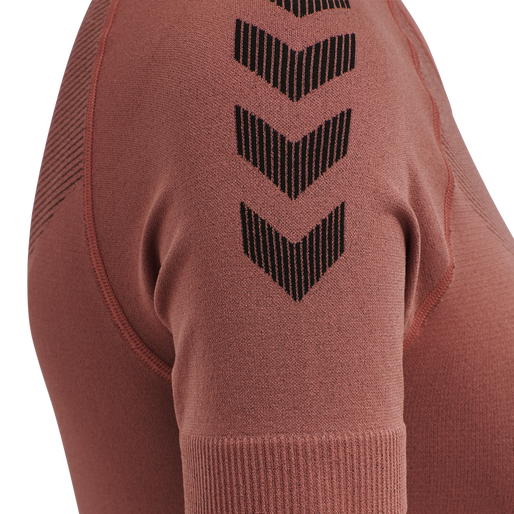 HUMMEL FIRST SEAMLESS JERSEY S/S WOMAN, MARSALA, packshot