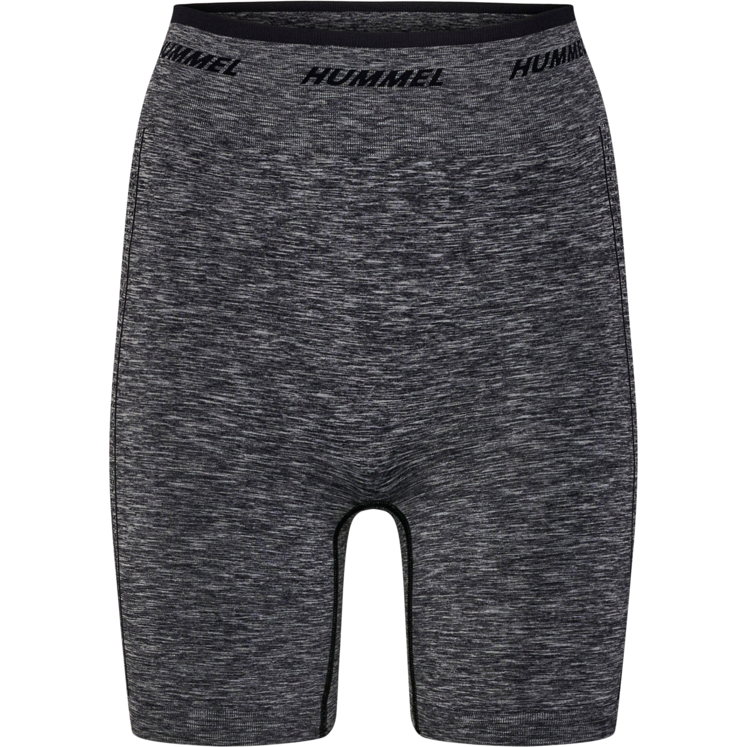 hmlTE CAMI SEAMLESS MW SHORTS, BLACK MELANGE, packshot