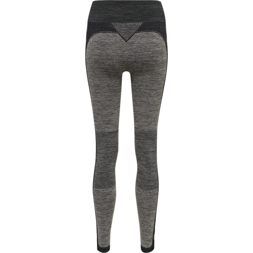 hmlCLEA SEAMLESS MID WAIST TIGHTS, CHATEAU GRAY/BLACK MELANGE, packshot