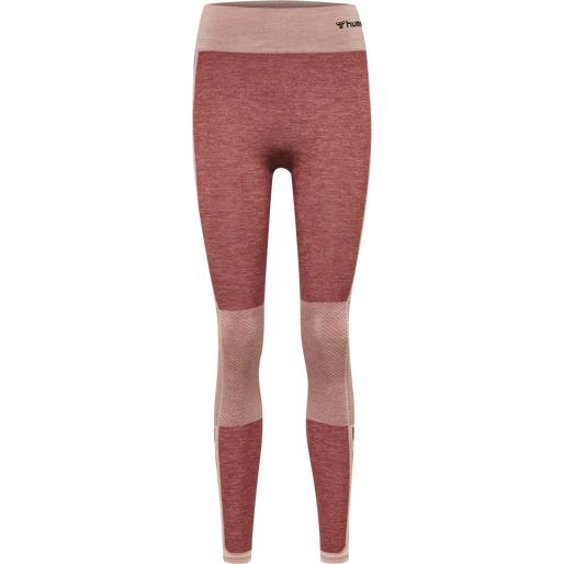 hmlCLEA SEAMLESS MID WAIST TIGHTS, WITHERED ROSE/ROSE TAN MELANGE, packshot