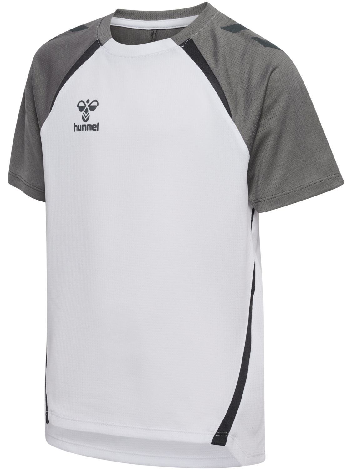 hmlLEAD 2.0 JERSEY S/S KIDS, WHITE/STEEL GRAY, packshot
