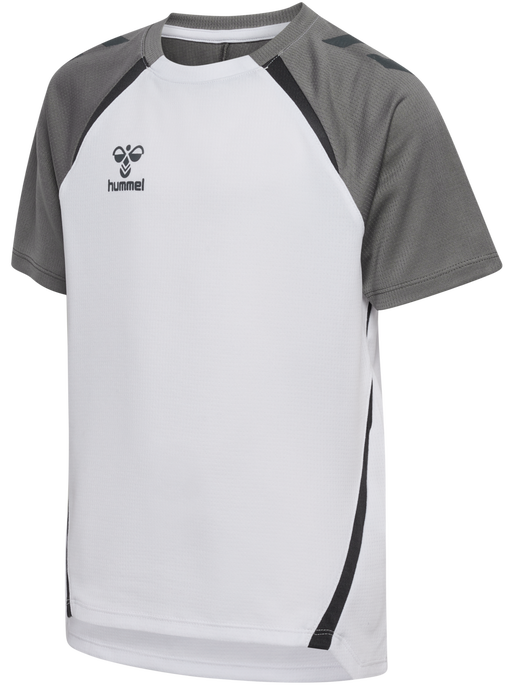 hmlLEAD 2.0 JERSEY S/S KIDS, WHITE/STEEL GRAY, packshot