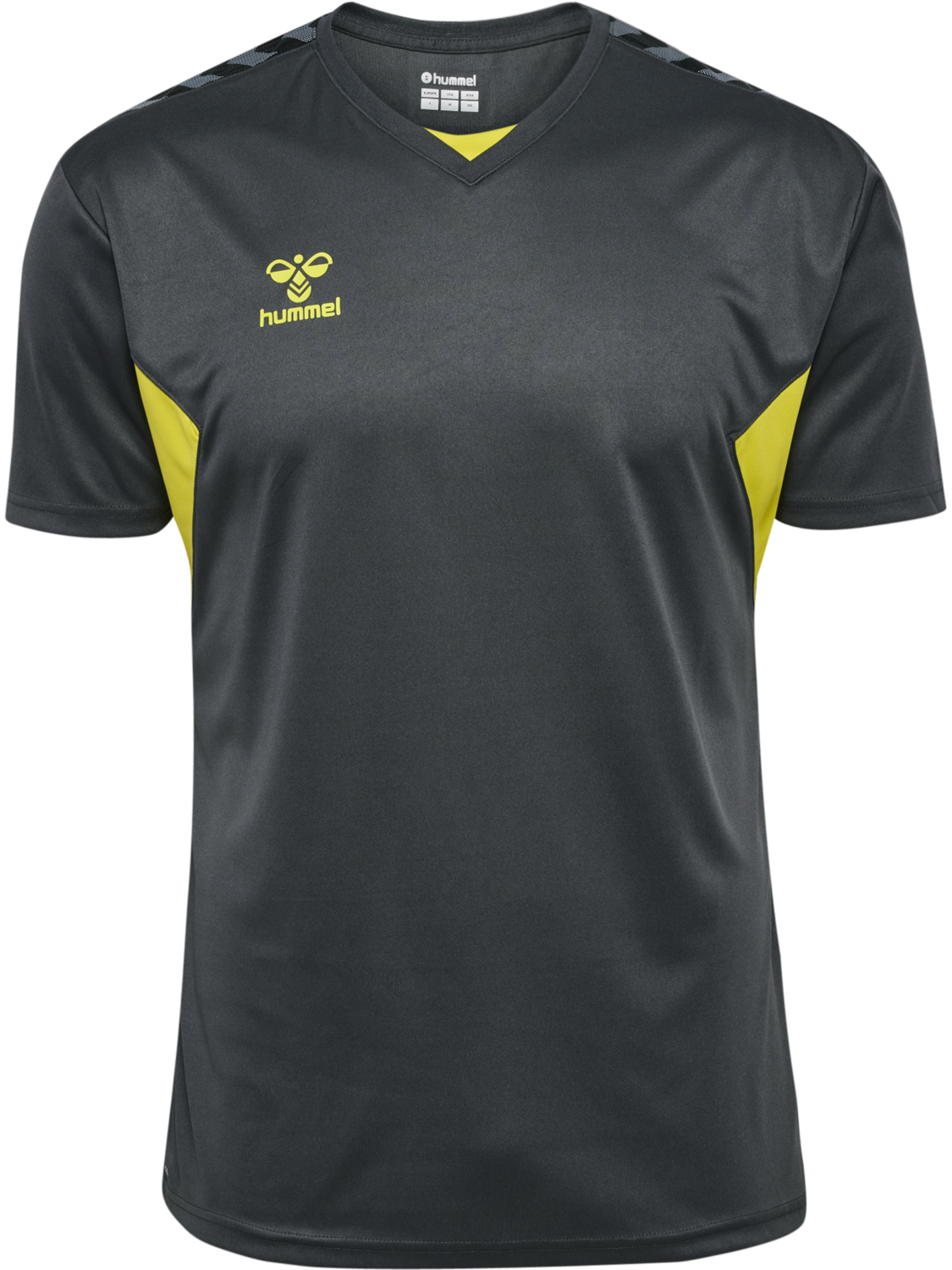 hmlAUTHENTIC PL JERSEY S/S, ASPHALT/SULPHUR SPRING, packshot