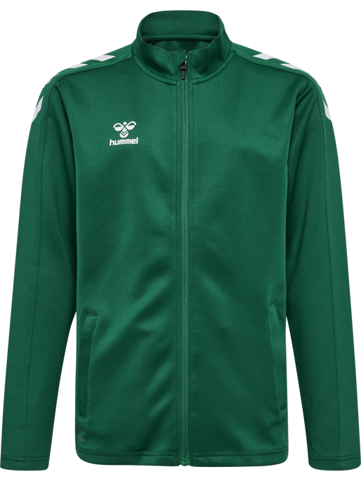 hmlCORE XK POLY ZIP SWEAT KIDS, EVERGREEN hmlCORE XK POLY ZIP SWEAT KIDS, EVERGREEN, packshot