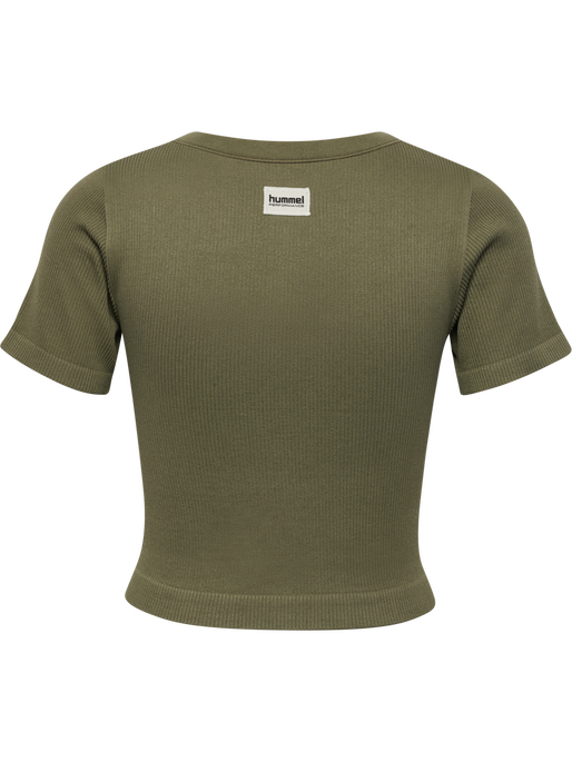 hmlPULSE SEAMLESS RIB W T-SHIRT S/S, DUSTY OLIVE hmlPULSE SEAMLESS RIB W T-SHIRT S/S, DUSTY OLIVE, packshot