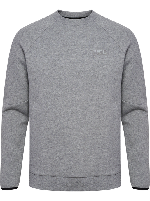 hmlTECH FLEECE REGULAR CREW, GREY MELANGE, packshot