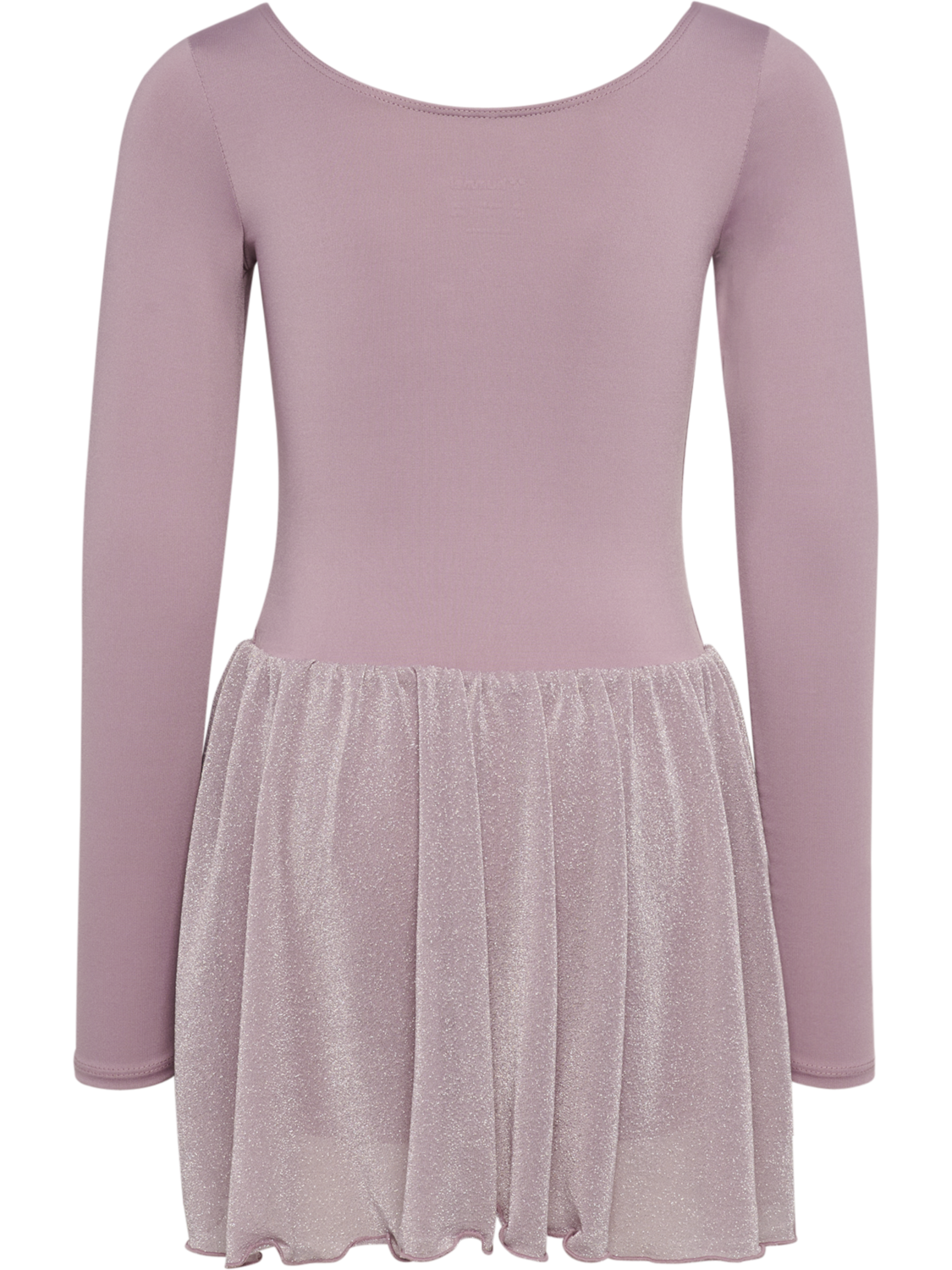 hmlJR GLITTER TIGHTS GYMSUIT L/S, SEA FOG, packshot