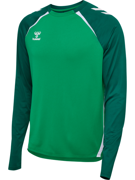 hmlLEAD 2.0 CREW SWEAT, JELLY BEAN/EVERGREEN, packshot