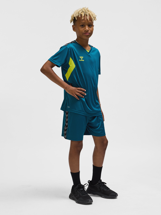 hmlAUTHENTIC PL JERSEY S/S KIDS, BLUE CORAL/SULPHUR SPRING, model