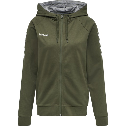 HMLGO COTTON ZIP HOODIE WOMAN, GRAPE LEAF, packshot