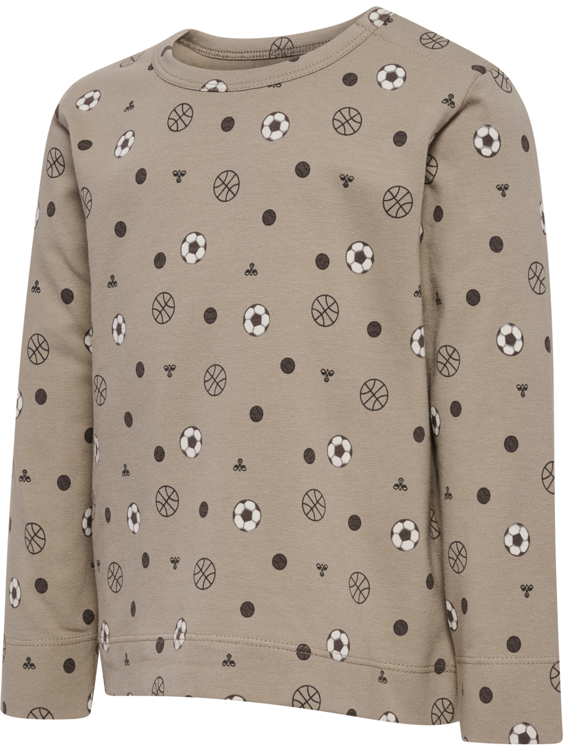 hmlMINI AOP T-SHIRT L/S, VINTAGE KHAKI, packshot