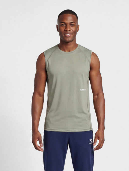 hmlPULSE WORKOUT TANK TOP, SEAGRASS, model