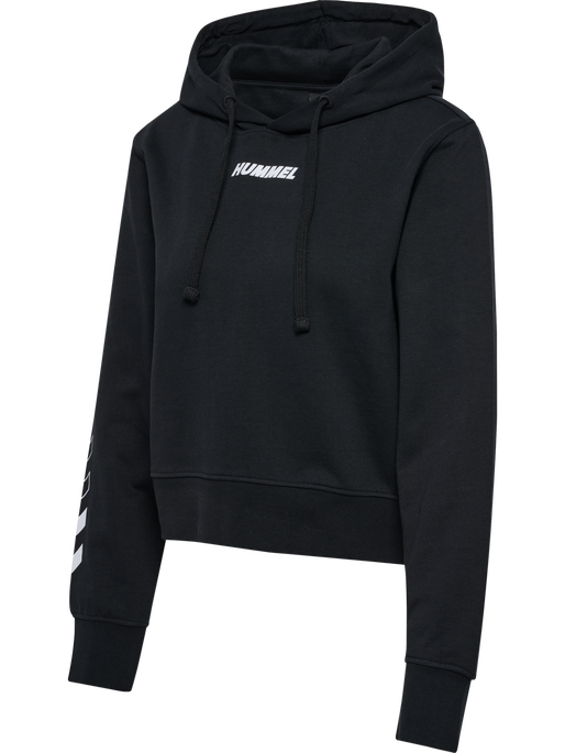 hmlELEMENTAL SHORT HOODIE WOMAN, BLACK, packshot