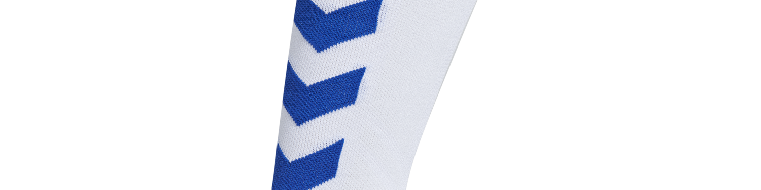 ELITE INDOOR SOCK HIGH, WHITE/TRUE BLUE, packshot