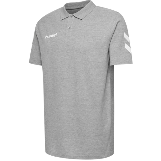 HMLGO COTTON POLO, GREY MELANGE HMLGO COTTON POLO, GREY MELANGE, packshot