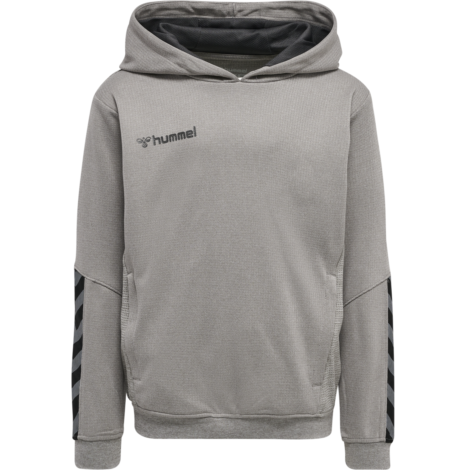 hmlAUTHENTIC KIDS POLY HOODIE, GREY MELANGE, packshot
