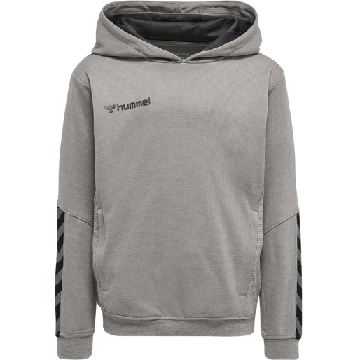 hmlAUTHENTIC KIDS POLY HOODIE, GREY MELANGE, packshot