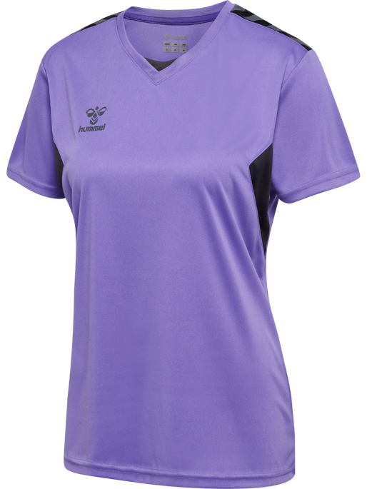 hmlAUTHENTIC PL JERSEY S/S WOMAN, DAHLIA PURPLE/ASPHALT, packshot