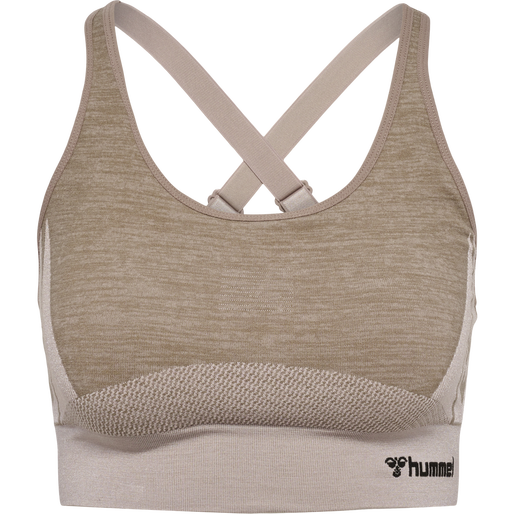 hmlCLEA SEAMLESS  SPORTS TOP, CHATEAU GRAY/DRIFTWOOD MELANGE, packshot
