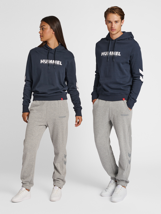 hmlLEGACY LOGO HOODIE, BLUE NIGHTS, model
