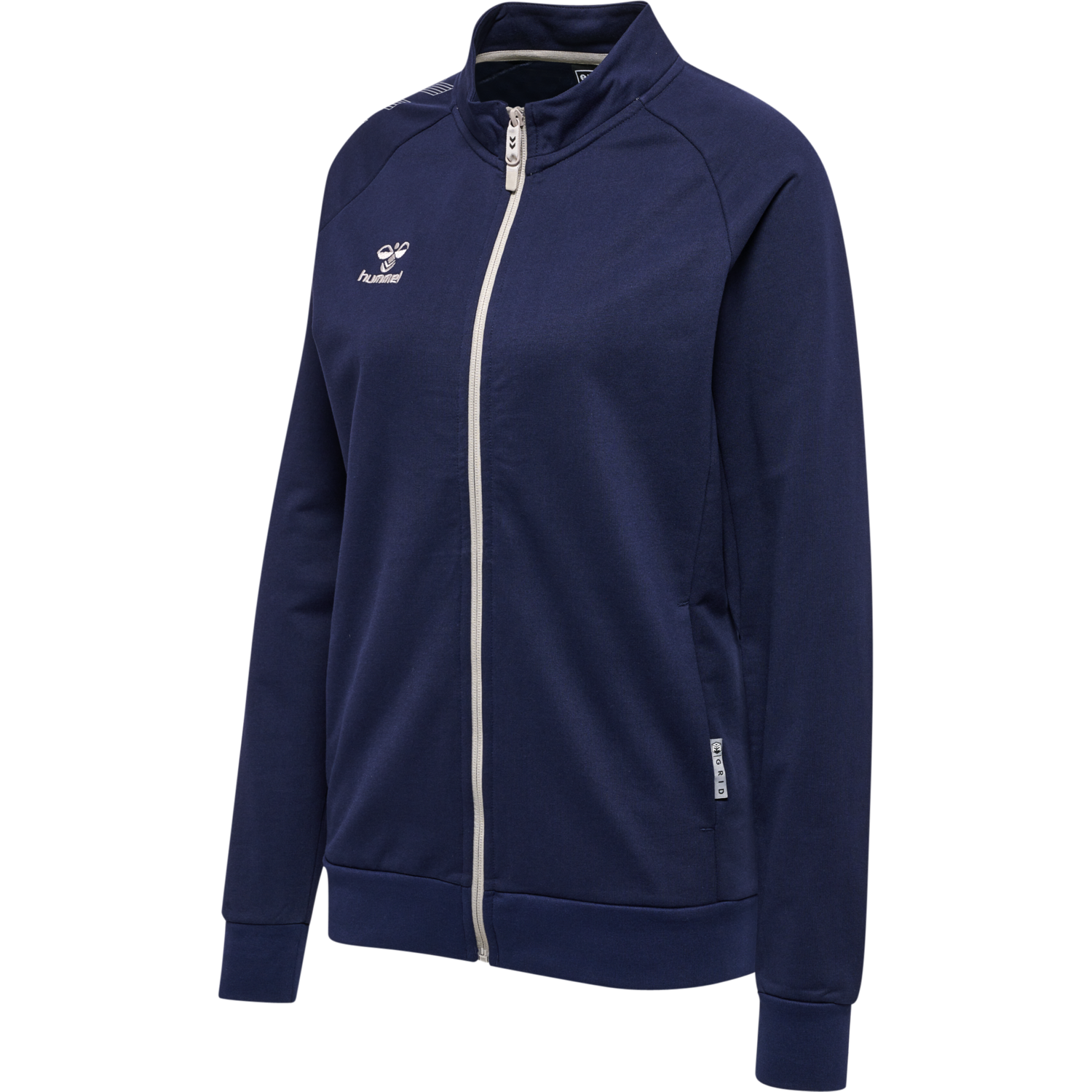 hmlMOVE GRID COTTON ZIP JACKET WOMA, MARINE, packshot