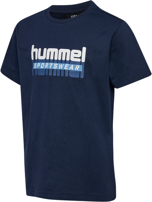 hmlTUKAS T-SHIRT S/S 2-PACK, BLACK IRIS/ICEBERG GREEN, packshot