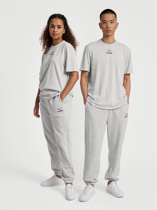 hmlHIVE LUCAS T-SHIRT, GREY MELANGE, model