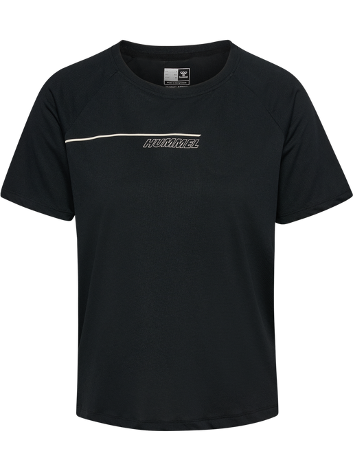 hmlCOURT LIGHT WEIGHT T-SHIRT W, LIGHT GREY/BLACK hmlCOURT LIGHT WEIGHT T-SHIRT W, LIGHT GREY/BLACK, packshot