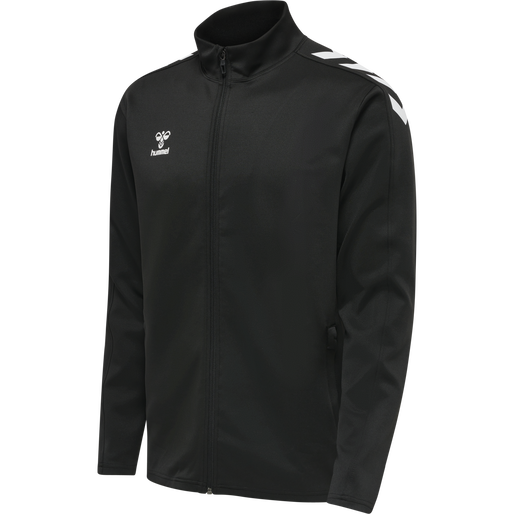 hmlCORE XK POLY ZIP SWEAT, BLACK, packshot