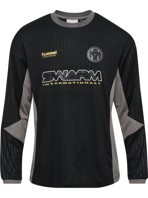 hmlLOOSE FB JERSEY L/S TOPSCORER, BLACK, packshot